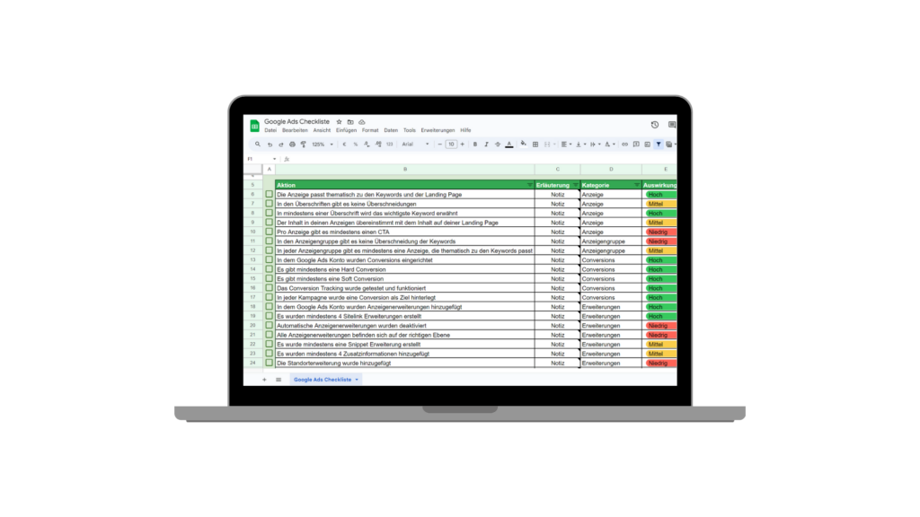 Google Ads Optimieren Checkliste